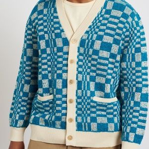 Corridor Optic Alpaca Cardigan - Azure